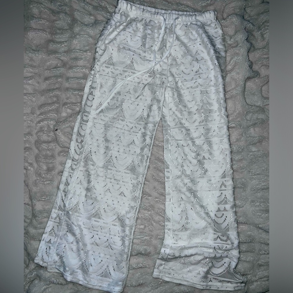 Size medium Alexa & Stella swim suit cover up lace pants.